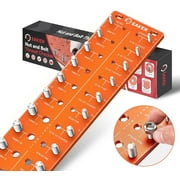 Saker Nut & Bolt Thread Checker, 14 Metric & 14 Standard Sizes, Wall-Mountable Gauge with inch/cm Ruler, Crafted from Aluminum and SUS304 stainless steel