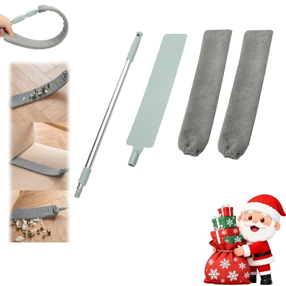 Saker Plus Flat Duster,Retractable Gap Dust Cleaning Artifact with 2 Microfiber Dusting Cloths,for Under Appliances,Bathroom Tiles, Kitchen Counters