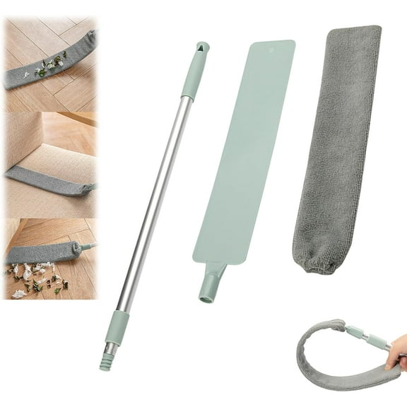 Saker Plus,Flat Duster,Saker Plus Flat Duster,Retractable Gap Dust Cleaner,Saker Plus Retractable Gap Dust Cleaning Artifact, Extendable Microfiber Duster with Bendable & Removable Head