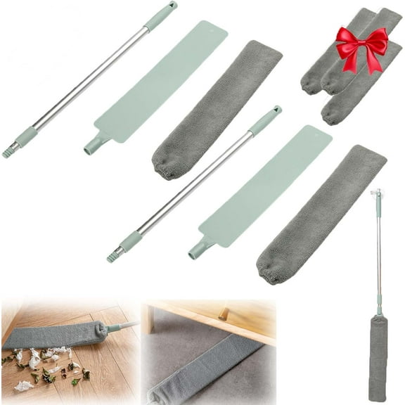 Saker Plus Mop, Saker Plus Retractable Gap Dust Cleaning Artifact with 3 Microfiber Dusting Cloths,Extendable Duster Cleaning Tool,Reusable Washable Dusting Wand for Home,Ceiling,Blinds,Furniture