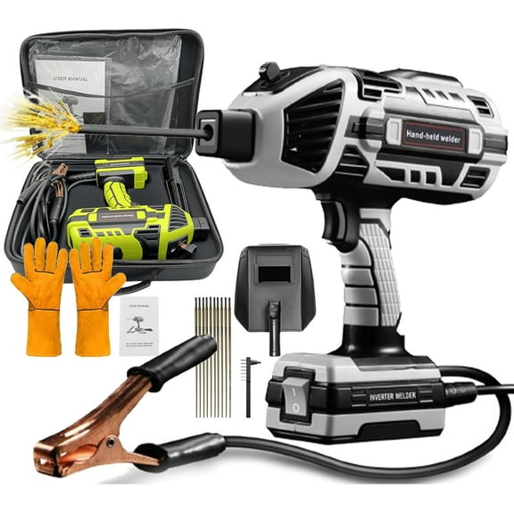 Saker Portable Welding Machine, 20-120A Upgraded 110V Handheld Welding Machine with IGBT Inverter 6 Variable Current, The Saker Portable Welding Machine for 1/16″-1/8″ Welding Rods (Grey)