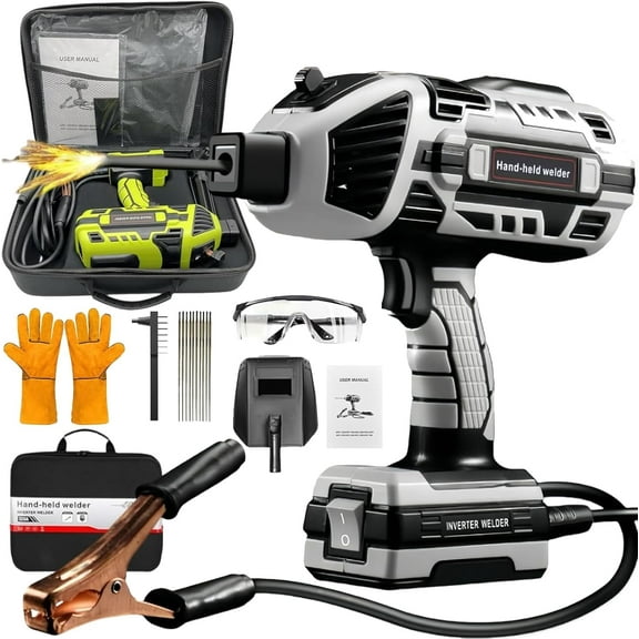 Saker Portable Welding Machine, 6 Gears 20-120A Portable Handheld Saker Welder, 110V Sakerplus Welder with IGBT Inverter for 1/16"-1/8" Welding Rods (Grey)