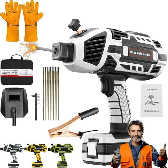 Saker Portable Welding Machine, 6 Gears 20-120a Handheld Welding Machine, Portable Welder Handheld for 1/16″-1/8″ Welding Rods, Fast Arcing Speed, Anti-Sticking, for High Altitude (Black)