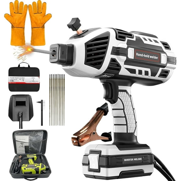 Saker Portable Welding Machine, 6 Gears 20-120a Handheld Welding Machine, Portable Welder Handheld, Fast Arcing Speed, Anti-Sticking, for 1/16″-1/8″ Welding Rods (Gray)