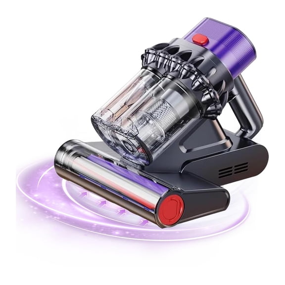 Saker Powerful UV Bed Vacuum Cleaner - 5-Cyclone Handheld Vacuum with Digital Display, 14kPa Auto-Suction Power & HEPA Filtration for Mattresses, Carpets & Home Cleaning