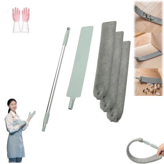 Saker Retractable Gap Dust Cleaner, Saker Plus Flat Duster, Extendable Microfiber Duster with Bendable & Removable Head, Reusable Washable Dusting Wand for Home,Ceiling,Blinds