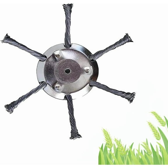 Saker Sakerplus 6 Inch Steel Wire Brush Cutter Trimmer Head, Grass Trimming Head for Weedeate, Rotary Brush Weed Remover Cutter Tool for Lawn,Tray,Mower,Garden,Yard (1, 6-Blade)