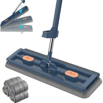Saker Sakerplus Large Flat Mop, 2025 Upgraded Shaker Plus Large Flat Mop and Bucket with Wringer Set, with 6 Reusable Microfiber Pads Dry and Wet