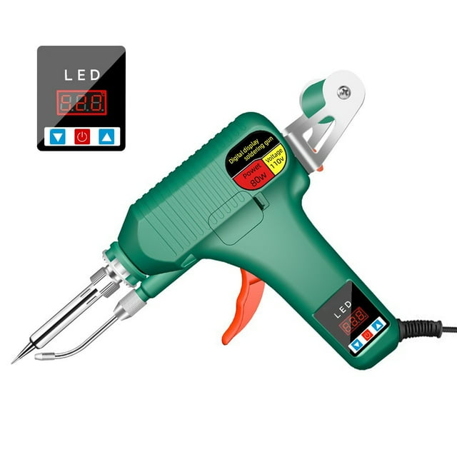 Saker Soldering Gun Kit with AdjustableTemp LED Display, Auto Send Tin