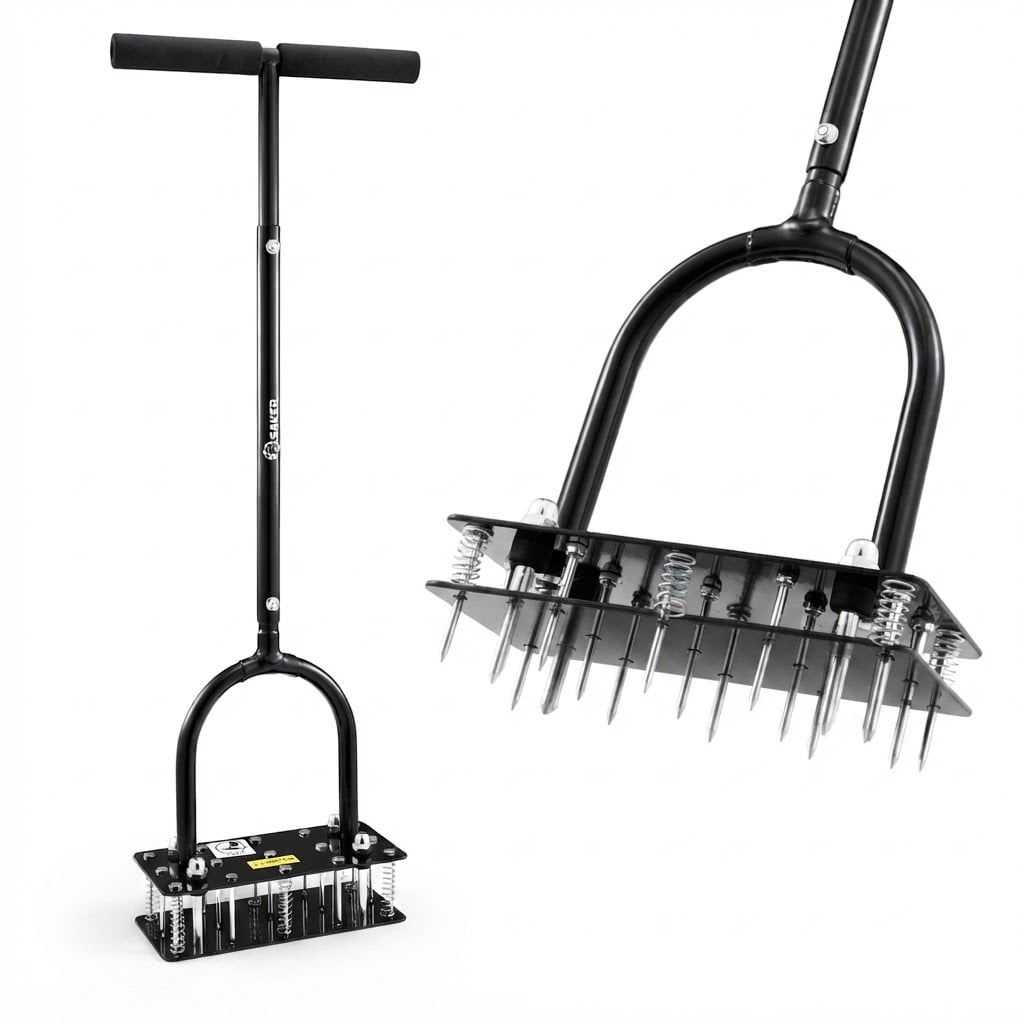 Saker Spike Lawn Air Aerator, Heavy Duty Garden Lawn Aeration Tool