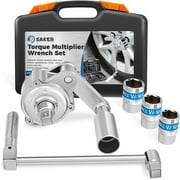 Saker Torque Multiplier Wrench Set, 1:20 Torque Multiplier, Heavy Duty Labor-Saving Nut Disassembly Tool with 17mm/19mm/21mm Sockets Perfect for Loosening Car Tire Lug Nuts