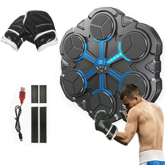 Saker Upgraded Music Boxing Machine, 2026 Plus Smart Wall-Mounted Punching Target with 3 Interactive Modes, LED Counter, Bluetooth Music Fun Home Workout&Fitness for Kids Adults