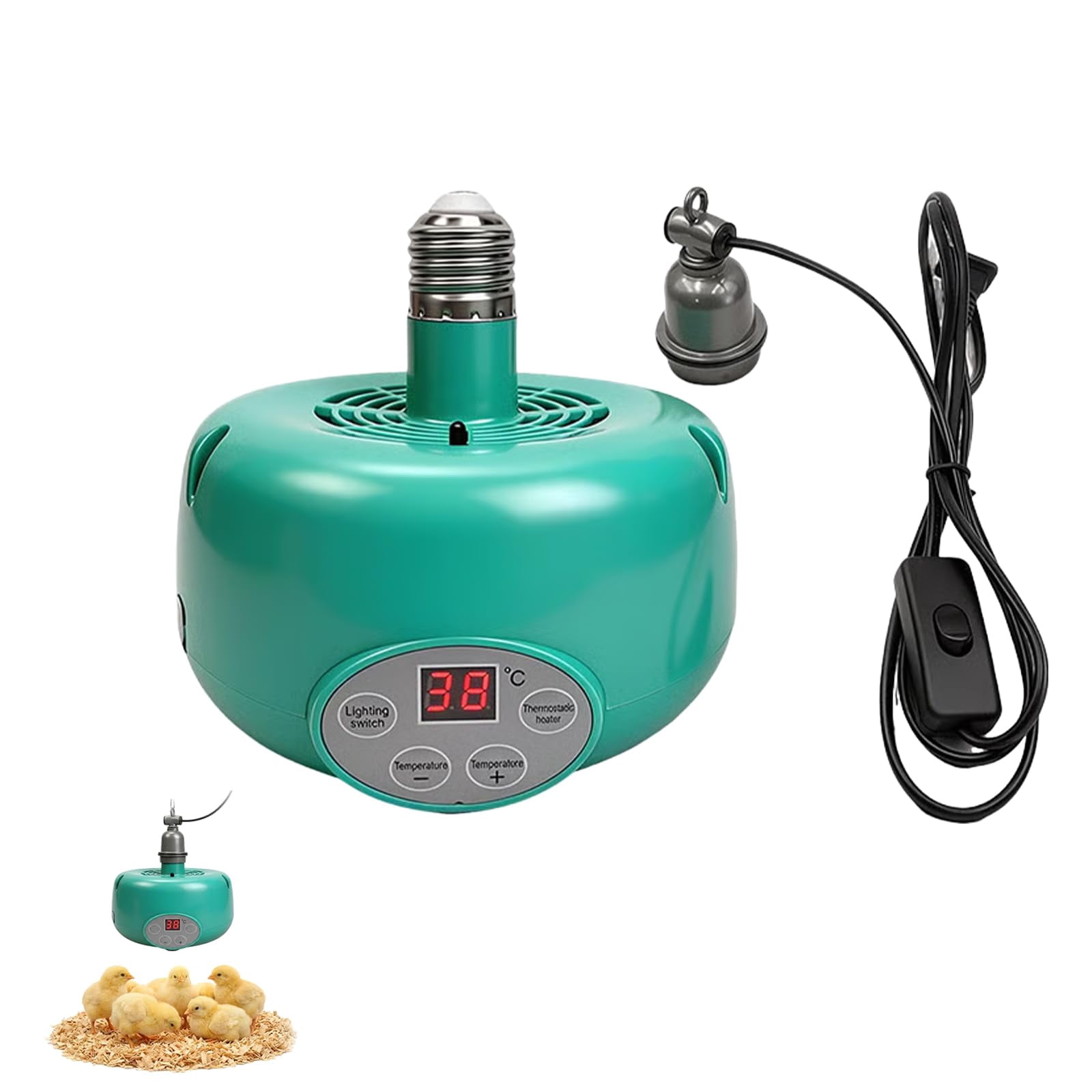 SakerPlus Livestock Heating Lamp, Smart Temperature Control Brooder ...