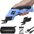 thumbnail image 1 of Saker Cordless Electric Scissors, Lightweight, Type-C Charging, Safety Lock, Blue with Storage Bag, 2 Blades for Fabric, Carpet, Leather, Cardboard, 1 of 8