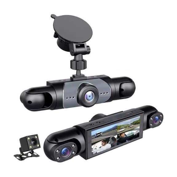 Sakerplus Dash Cam - 360° 4 Channel Dash Full View Car Dashcam System,1080P Full Hd Car Recorder Dash Cam With 128Gb Sd Card, Night Vision, G-Sensor, Loop Recording For Vehicles