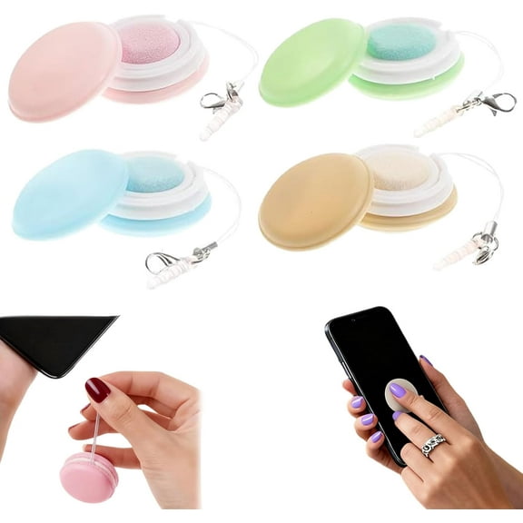 Sakerplus Macaron Phone Screen Cleaner - 2026 Cute Microfiber Wipe for Cell Phone & Eyeglasses
