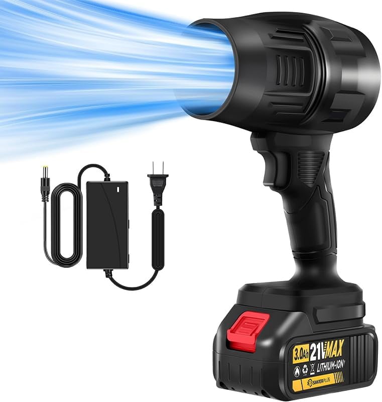 Sakerplus Portable Dust Cleaner,Compressed Air Duster with Adjustable Speed,2025 Upgraded Handheld Cordless Leaf Blower Portable Dust Cleaner,Mini Jet Dry Blower Fan for Outdoor,Camping,Cleaning
