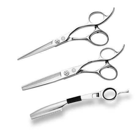 Saki Ha Professional Hair Shears Set 5.5 Inch - Includes Hair Scissors, Thinning Shears and Razor - Handmade from Japanese Steel