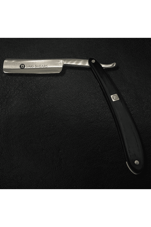 Premium Straight Razor for Men with Long Handle, Black