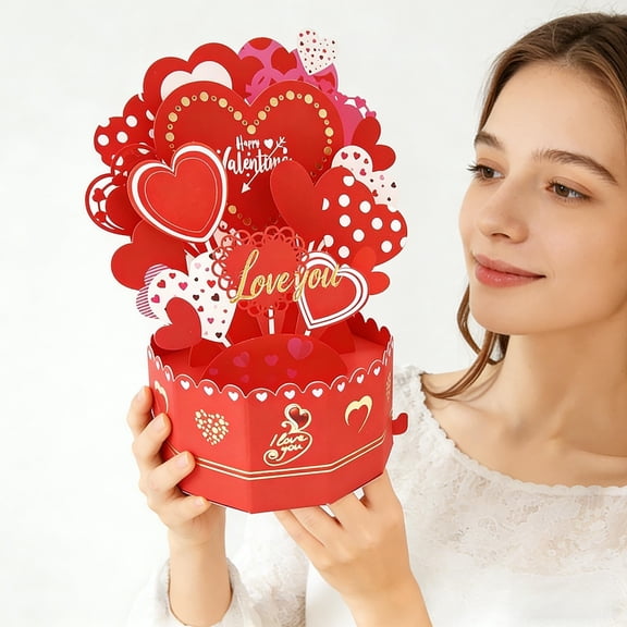 Sakiika 3D Love Couple Wedding Card for Wife, Husband, Him, and Couple; Ideal gifts for weddings, romantic birthdays, anniversaries, Valentine's Day, and Mother's Day
