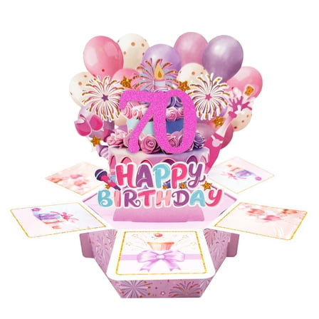 Sakiika  Birthday Card, Pop-Out Birthday Card Happy Birthday with Greeting Card and Envelope for Women Girl Gift Friend