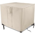 thumbnail image 1 of Saking Fire Pit Cover 30 Inch, Waterproof Heavy Duty 600D Square Firepit Covers Gas Fireplace Fire Pit Table Cover for 26/28/30 Inch Propane Fire Pit - 30 x 30 x 25 Inch (Beige), 1 of 9