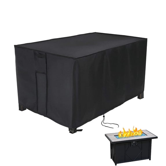 Saking Fire Table Cover, Rectangular 44inch Tabletop Fire Pit Cover for Propane Fire Table Waterproof Gas Firepit Cover - 44x32x23inch