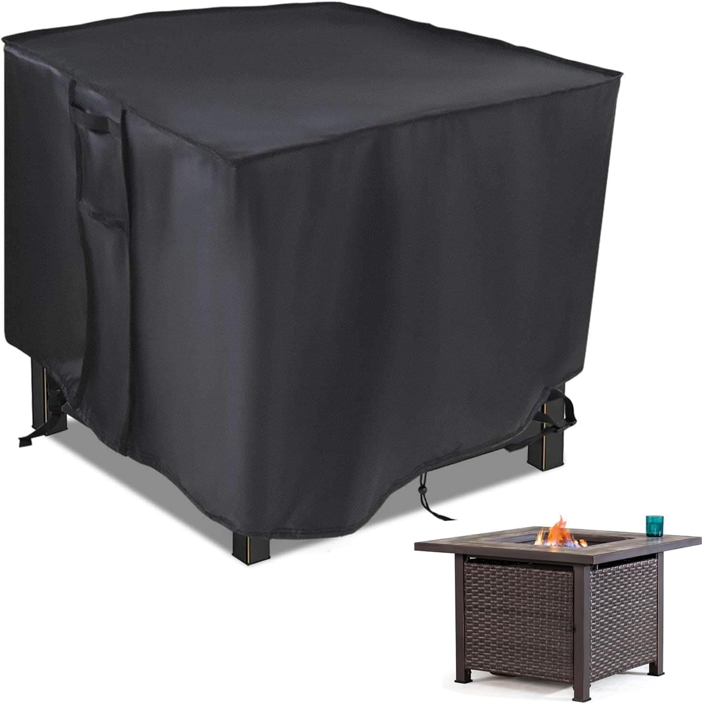 Saking Fire Pit Cover, 38 inch Square Fire Table Covers for Patio Gas