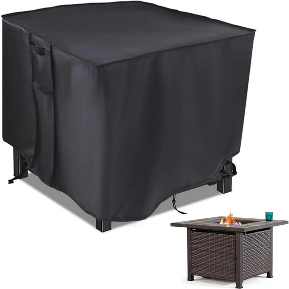 Saking Fire Pit Cover, 38 inch Square Fire Table Covers for Patio Gas Propane Firepit, Waterproof Outdoor Table Cover