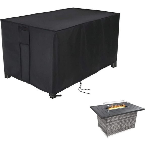 Saking Rectangular Fire Pit Cover for 52 inch Gas Fire Pit Table,Outdoor Waterproof Propane Firepit Table Cover - 52 X 34 X 25 Inch