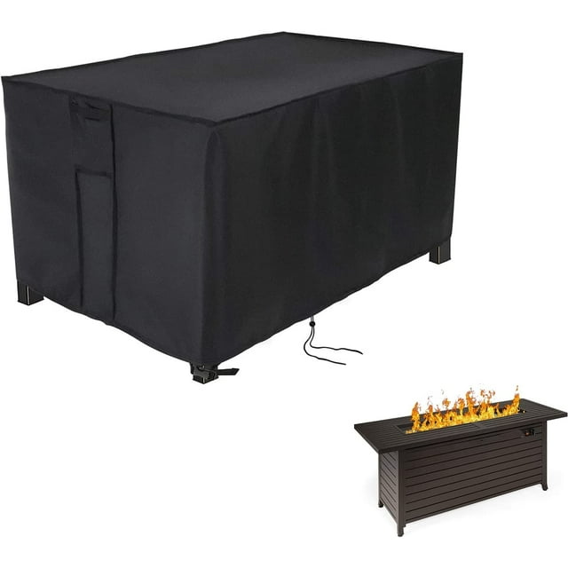 Saking 57in Propane Gas Fire Pit Table Cover, Black, Waterproof Outdoor