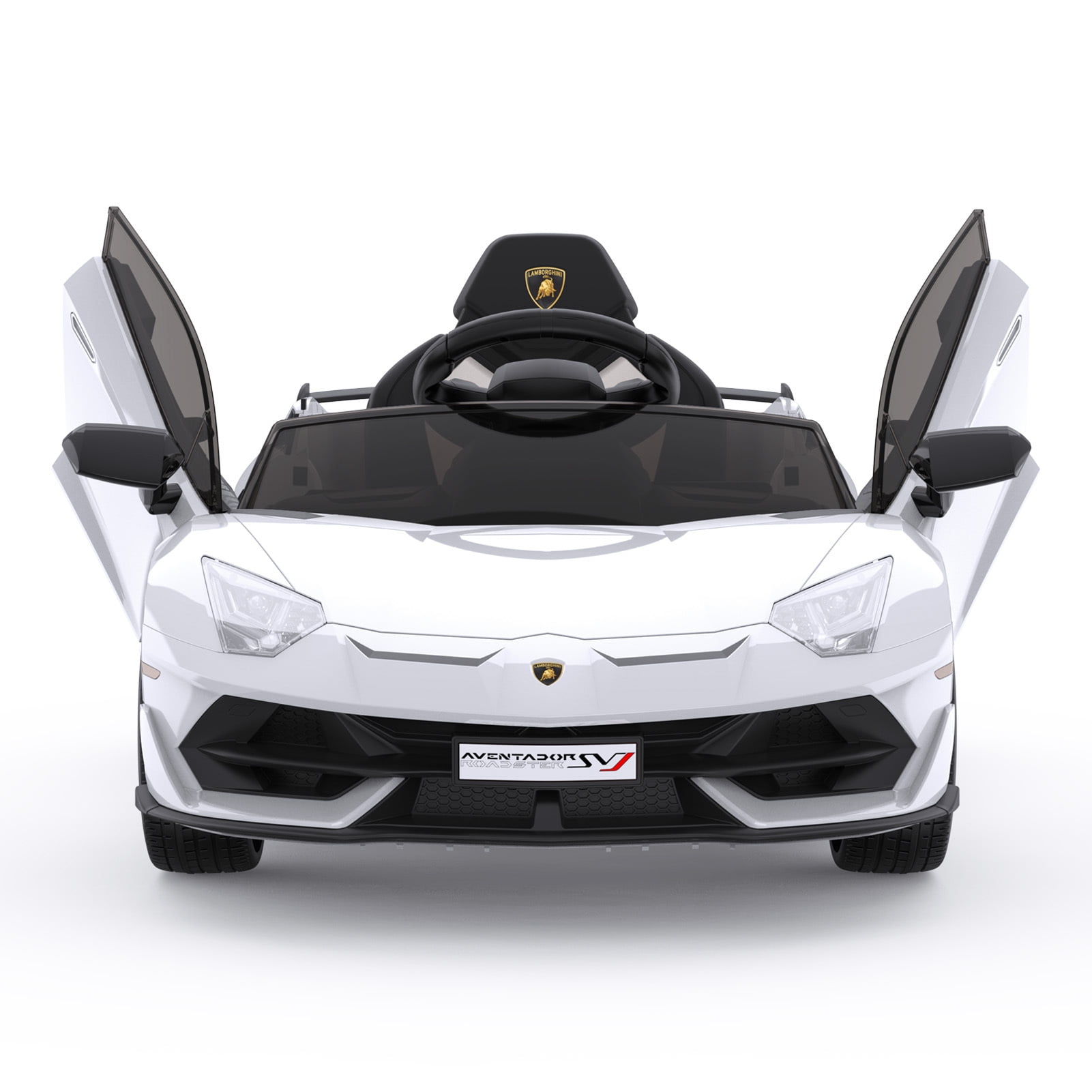 White 12V Lamborghini Ride-On Sports Car with LED Headlights