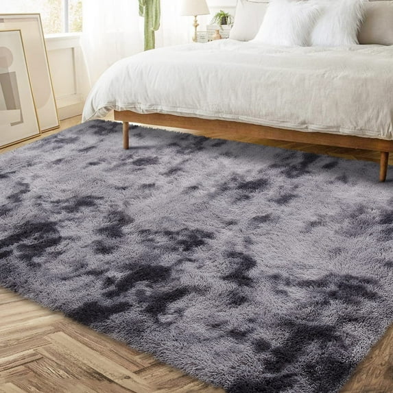 Sakiyrr Large Shaggy Area Rug for Bedroom Living Room, 6'x9' Rectangle Indoor Floor Carpet, Gray