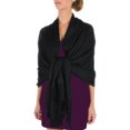 thumbnail image 1 of Sakkas 70" x 28" Paisley Self-Design Pashmina Shawl / Wrap / Stole - Black - One Size, 1 of 4