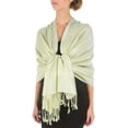 thumbnail image 1 of Sakkas 70" x 28" Paisley Self-Design Pashmina Shawl / Wrap / Stole - Celery Green - One Size, 1 of 4