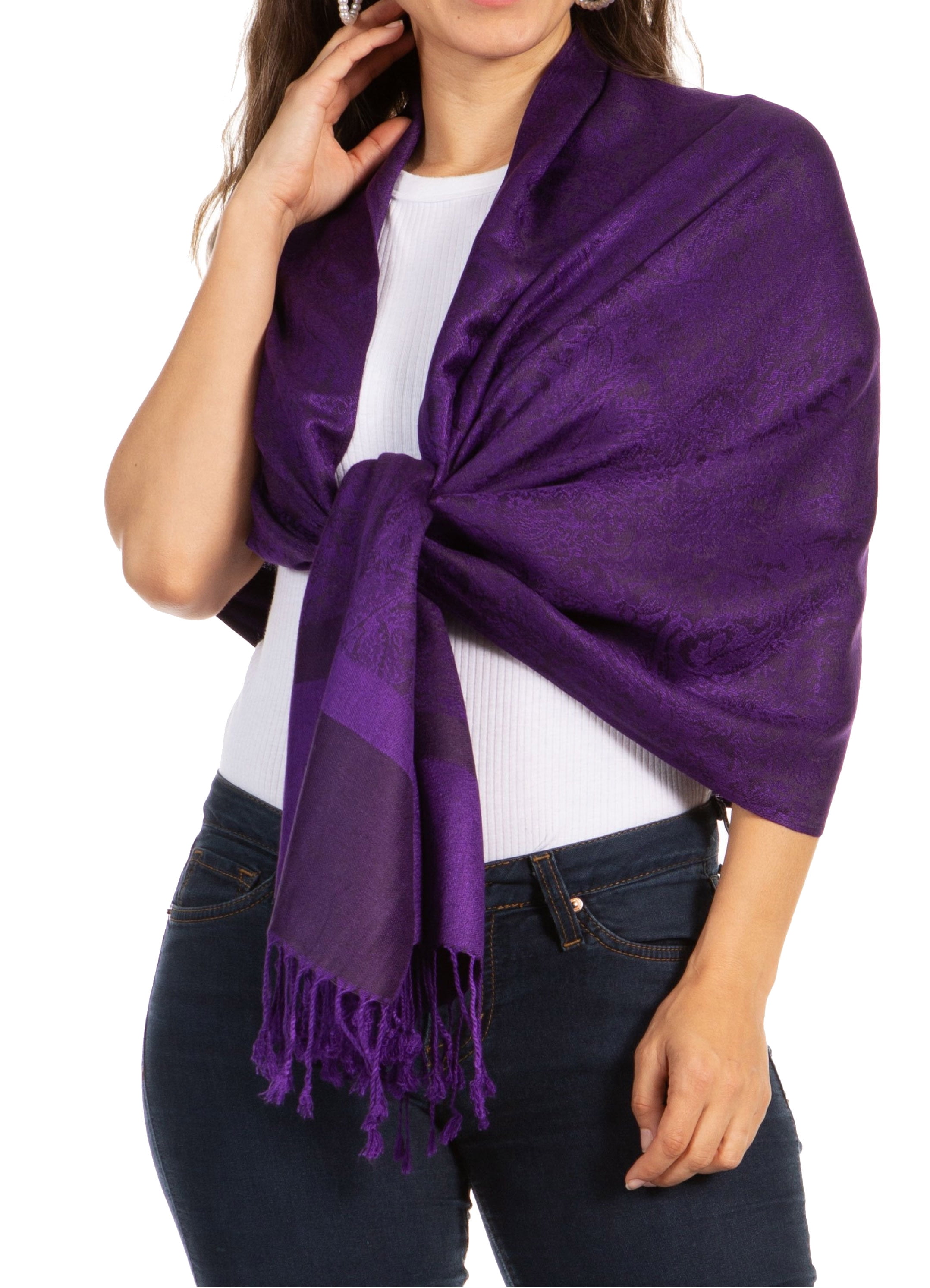 Sakkas 70" x 28" Paisley Self-Design Pashmina Shawl Wrap Stole