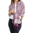 thumbnail image 1 of Sakkas 70" x 28" Paisley Self-Design Pashmina Shawl / Wrap / Stole - Lavender / Purple - One Size, 1 of 5