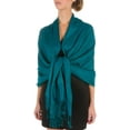 thumbnail image 1 of Sakkas 70" x 28" Paisley Self-Design Pashmina Shawl / Wrap / Stole - Sea Green - One Size, 1 of 6