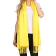 thumbnail image 1 of Sakkas Large Soft Silky Pashmina Shawl Wrap Scarf Stole in Solid Colors - Bright Yellow - One Size, 1 of 3