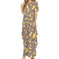 thumbnail image 1 of Sakkas Abeni Women's Short Sleeve Casual Print Long Maxi Cover-up Caftan Dress - Print5 - One Size, 1 of 5