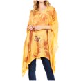 thumbnail image 1 of Sakkas Adalwin Third Tie Dye Desert Sun Circle Ponch Tunic Top Blouse W/Embroidery - 42-Mustard - One Size, 1 of 5
