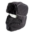 thumbnail image 1 of Sakkas Alex Unisex Ushanka Faux Fur Windproof Trapper Aviator Hat Removable Mask - 18218-black - One Size Regular, 1 of 3