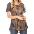 thumbnail image 1 of Sakkas Allegra Women's Short Sleeve Loose Fit Casual Tie Dye Blouse Tunic Shirt - 19209-Navy - One Size, 1 of 5