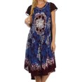 thumbnail image 1 of Sakkas Aloha Floral Caftan Dress - Eggplant / Blue - One Size, 1 of 4