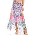 thumbnail image 1 of Sakkas Amaia Women's Maxi Floral Print Boho Summer Casual Long Wrap Skirt Cover-up - UM374-Multi - One Size, 1 of 5