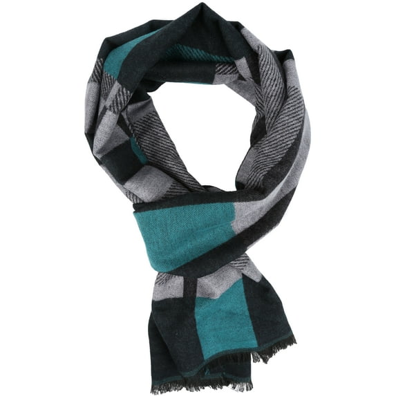 Sakkas Amerigo Patterned Colorful Super Soft and Warm Casual Everyday Scarf Unisex - YC16134-Greyaqua - One Size Regular
