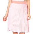 thumbnail image 1 of Sakkas Amira Accordion Pleated Midi Crepe Slim Skirt with Elastic Waist - Salmon/blue - One Size Regular, 1 of 5