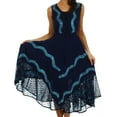 thumbnail image 1 of Sakkas Anastasia Batik Corset Style Dress - Navy / Turquoise - 1X/2X, 1 of 6