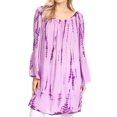 thumbnail image 1 of Sakkas Anna Casual Flowy Wide Neck 3/4 Sleeve Light Summer Boho Blouse Top - TD-Purple - One Size Regular, 1 of 5