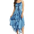 thumbnail image 1 of Sakkas Annabella Corset Bodice Handkerchief Hem Dress - Blue - Plus Size, 1 of 5